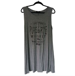 MRT 1030 Sleeveless Gray Graphic Front Soft Stretchy Casual Dress Size 1X